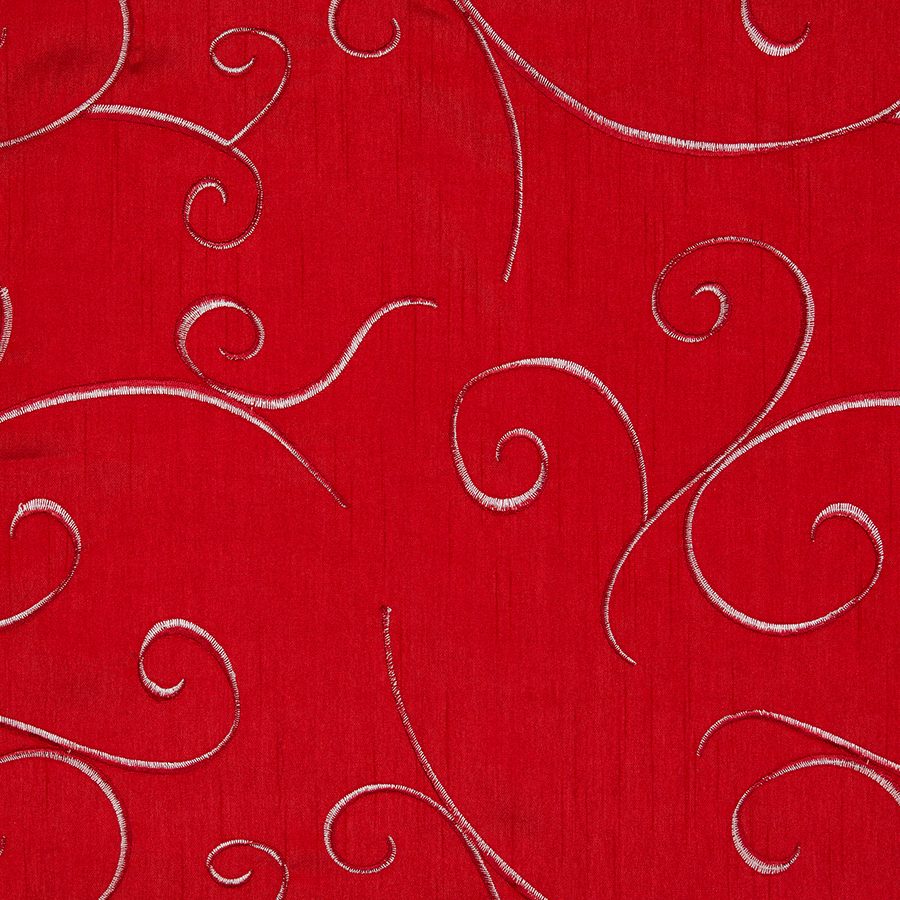 Specialty Red Shantung Swirl tablecloth